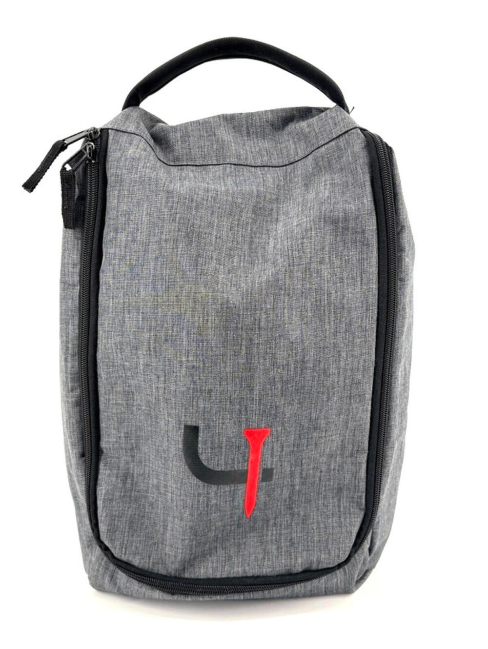 Short Par 4 Golf Shoe Travel Bag Gray Zip Around Vented Top Handle